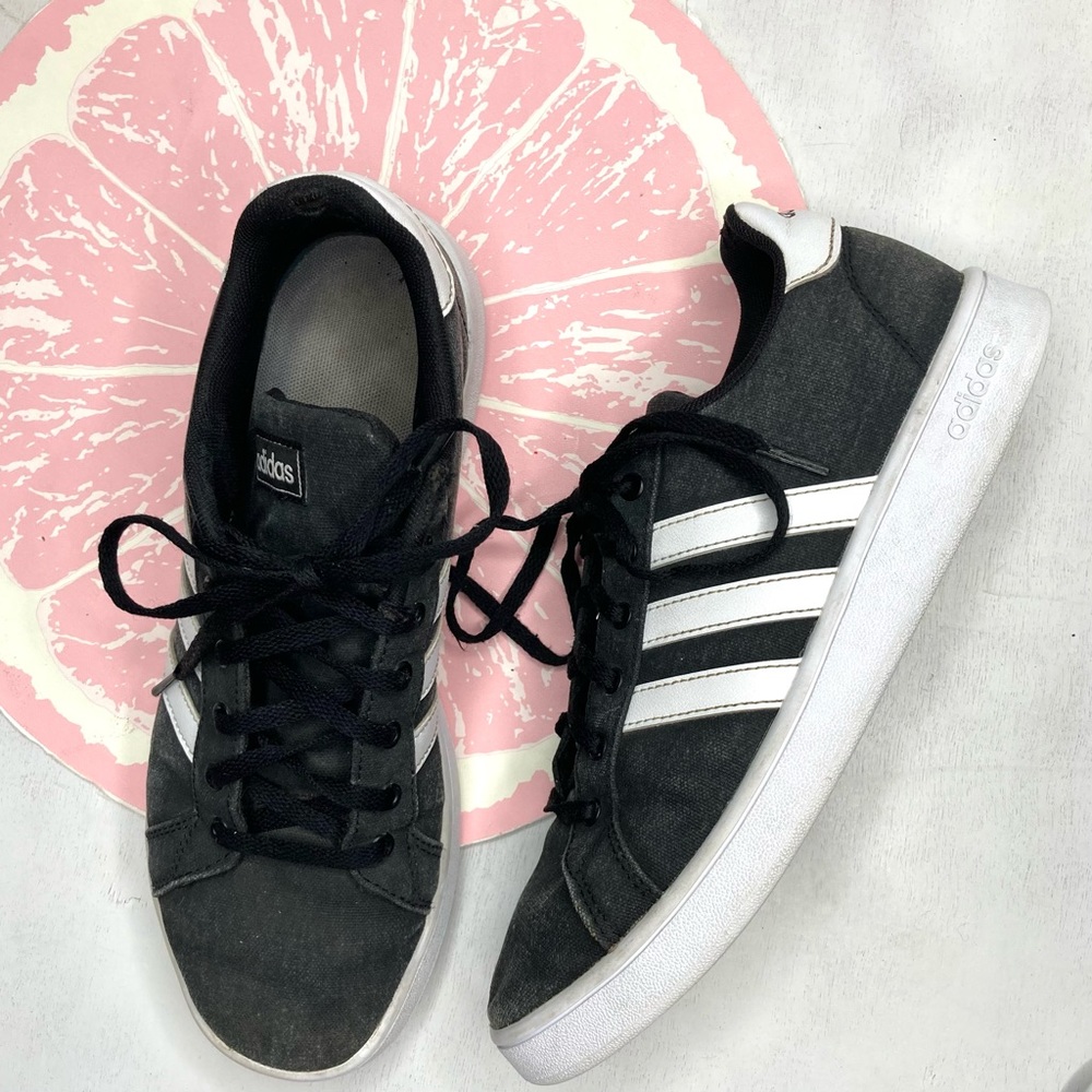 Adidas Grand Court canvas black sneakers size 6